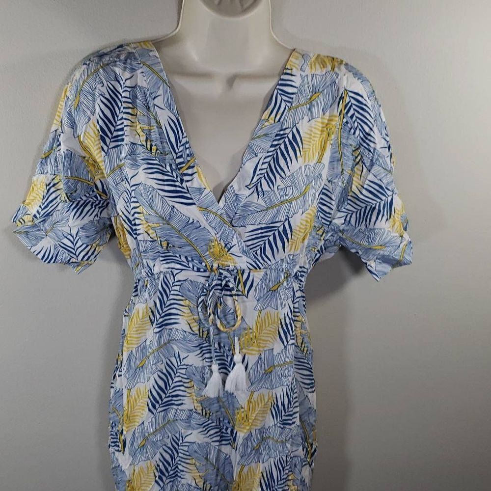 Spiaggia Dolce Women Tropical Wrap Maxi Short Sleeve Dress Size XS